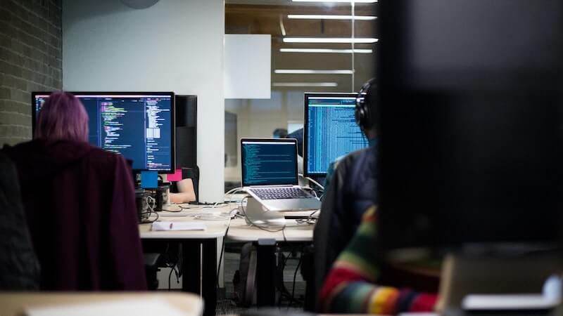 People working in an office